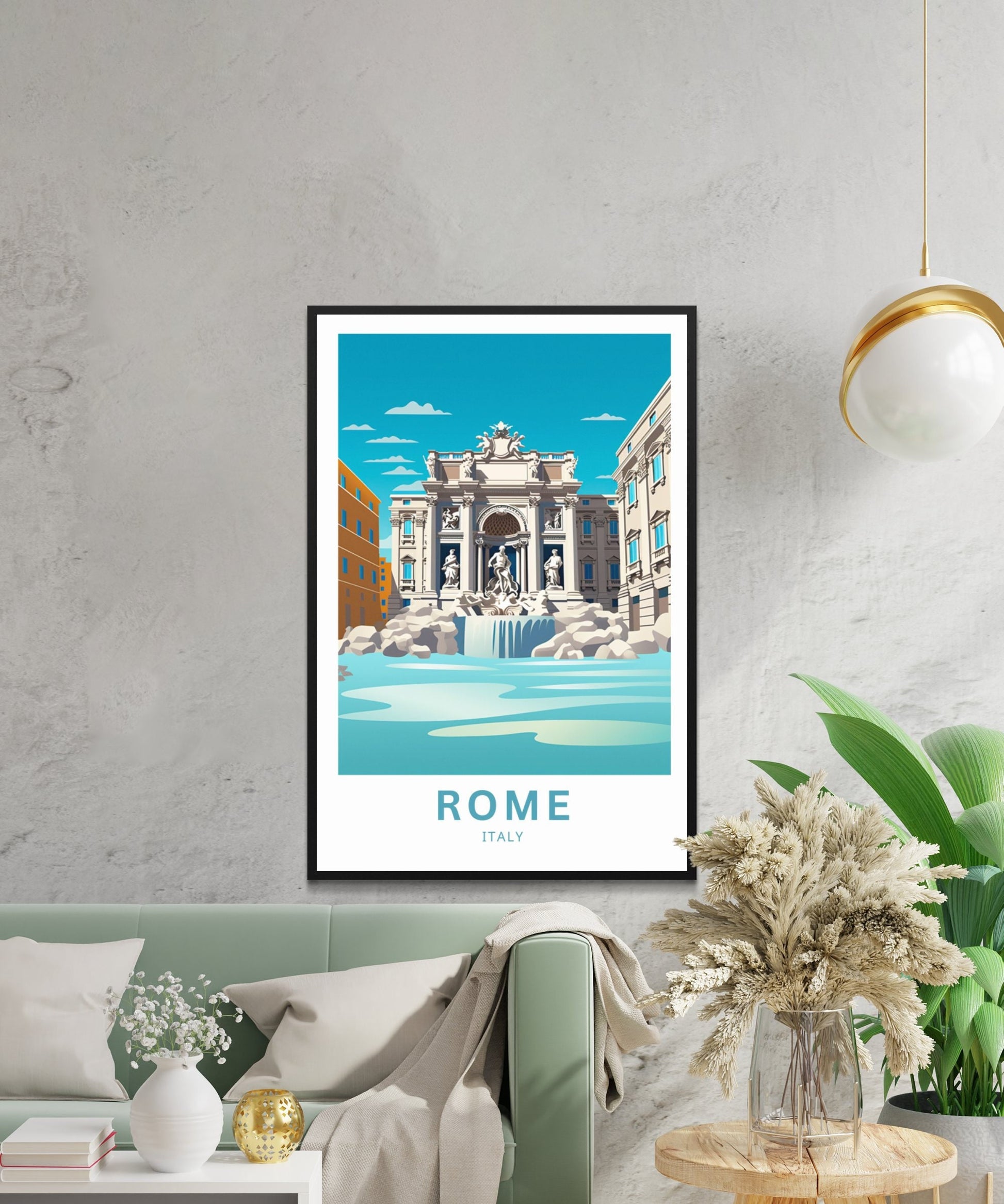 Rome travel print - Rome, Italy poster, Street, City, Trevi Fountain poster, Birthday present, Gift - TravelTreasureCo