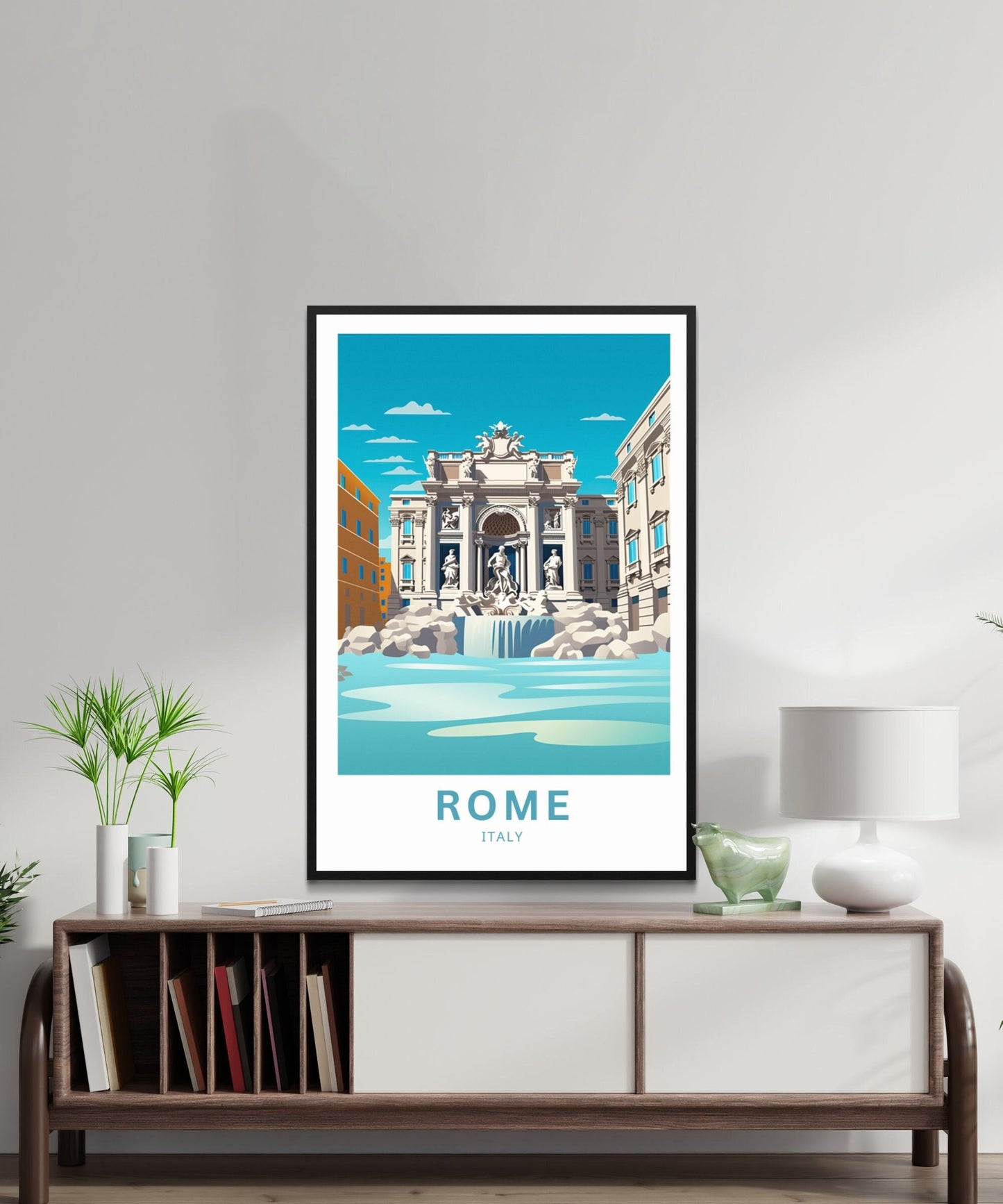 Rome travel print - Rome, Italy poster, Street, City, Trevi Fountain poster, Birthday present, Gift - TravelTreasureCo