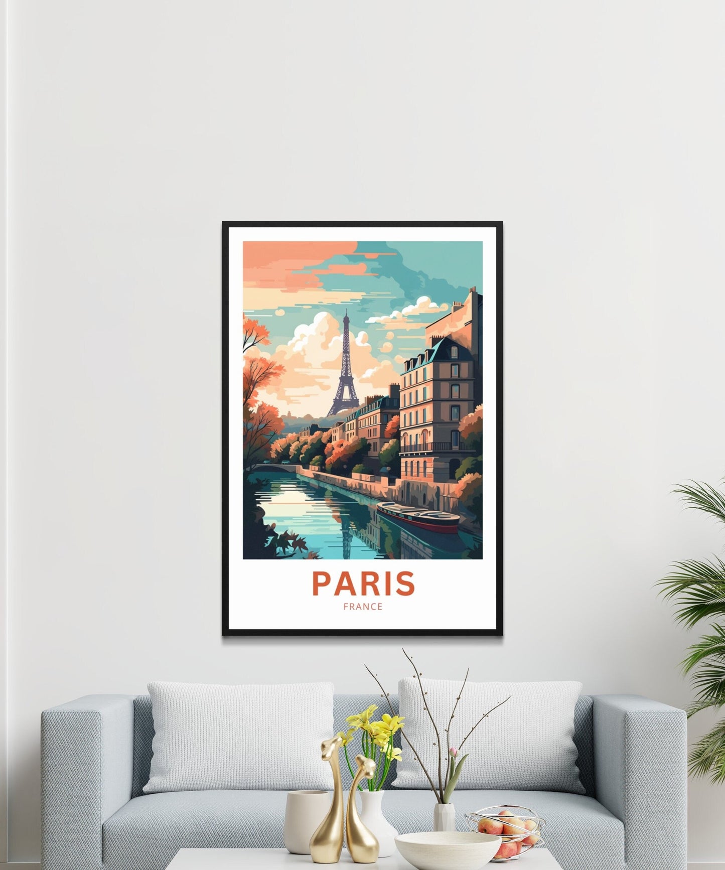 Paris Travel Print - Paris poster, France Wall Art, Framed present, Gift French Present - TravelTreasureCo