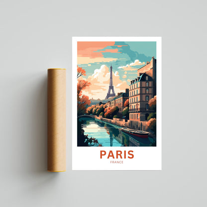 Paris Travel Print - Paris poster, France Wall Art, Framed present, Gift French Present - TravelTreasureCo