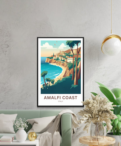 Amalfi Coast Travel Poster - Iconic Coastline