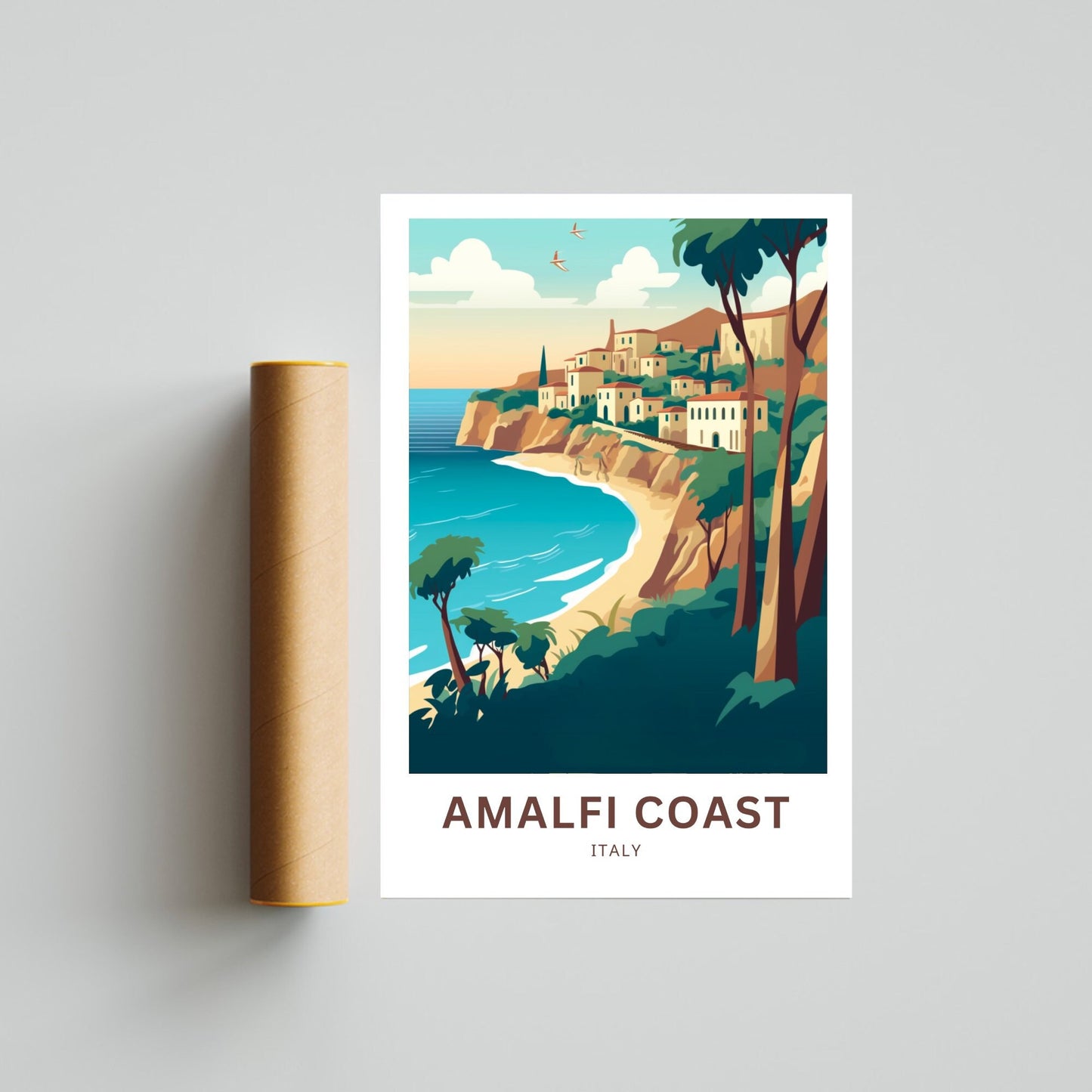 Amalfi Coast Travel Poster - Iconic Coastline