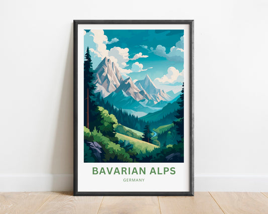 Bavarian alps Travel Poster