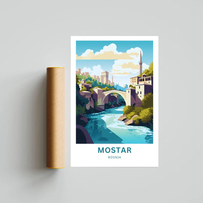 Mostar Travel Poster