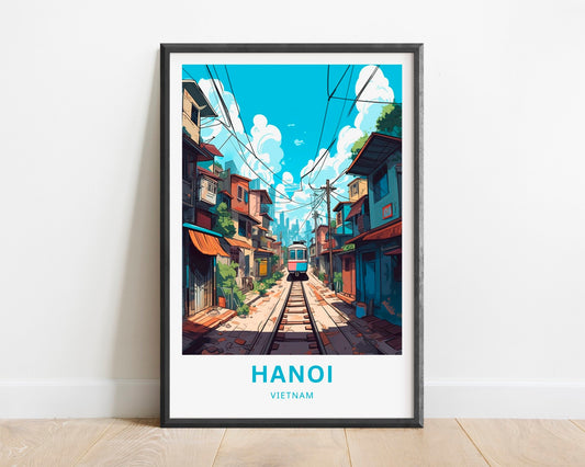 Hanoi Travel Print - Hanoi poster, Vietnam Wall Art, Framed present, Gift Vietnam Present - TravelTreasureCo