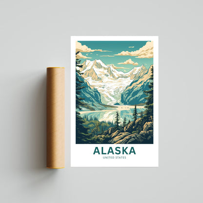 Alaska Travel Print - Glacial Beauty