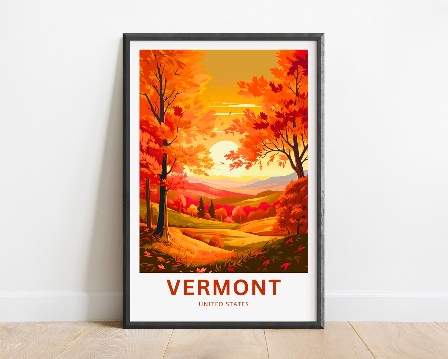 Vermont Travel Print - Vermont poster, United States Wall Art, Framed present, Gift United States Present - TravelTreasureCo