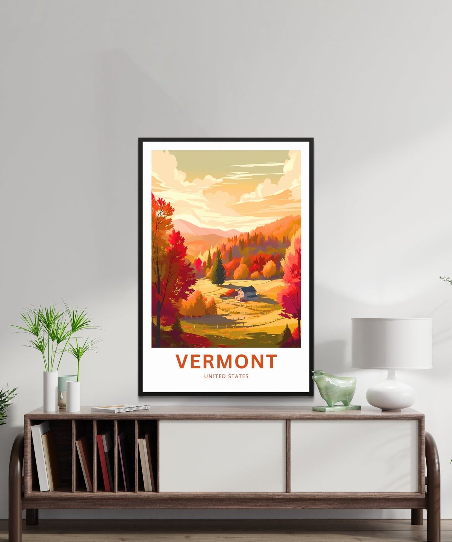 Vermont Travel Print - Vermont poster, United States Wall Art, Framed present, Gift United States Present - TravelTreasureCo