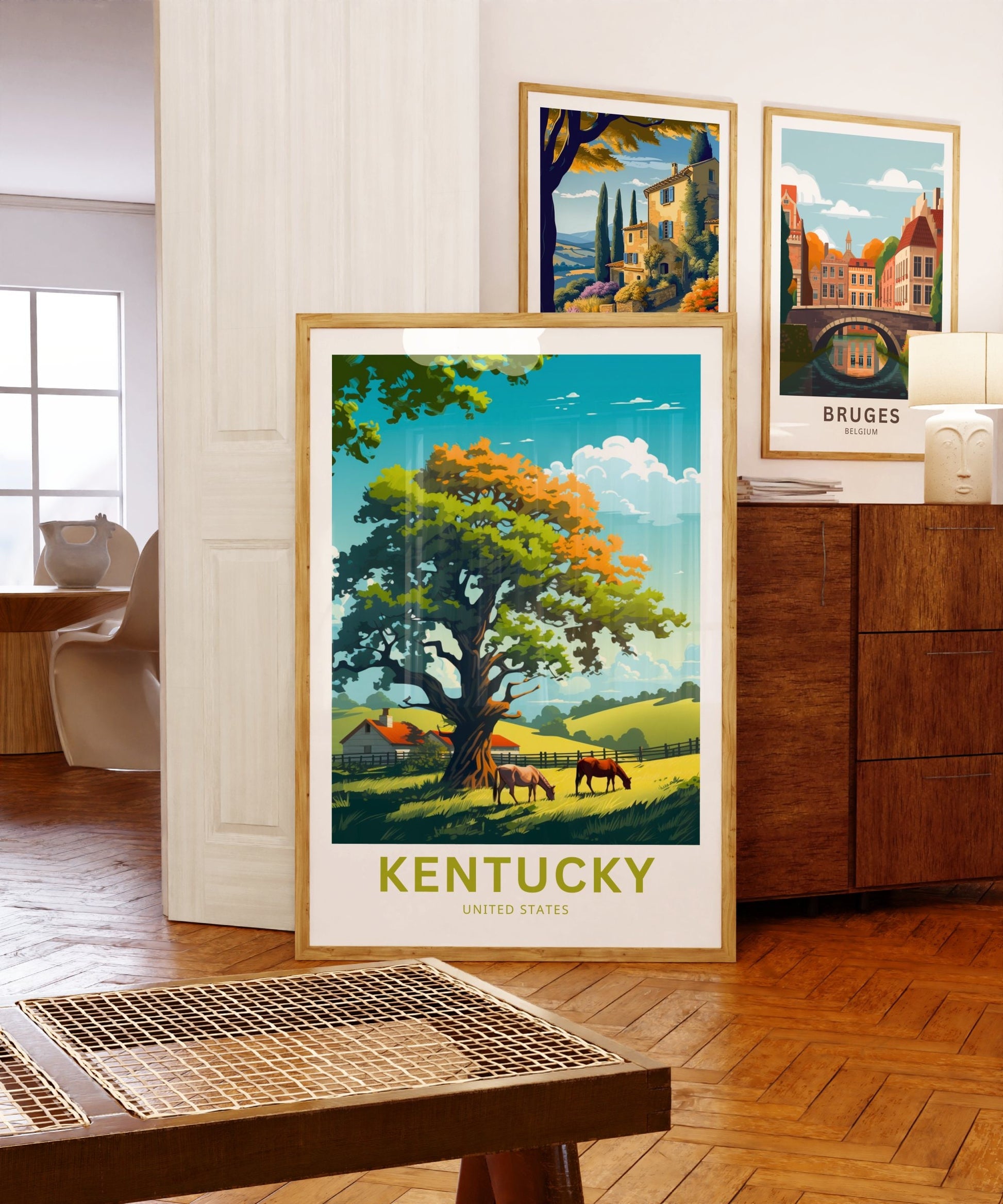 Kentucky Travel Print - Kentucky poster, United States Wall Art, Framed present, Gift United States Present - TravelTreasureCo