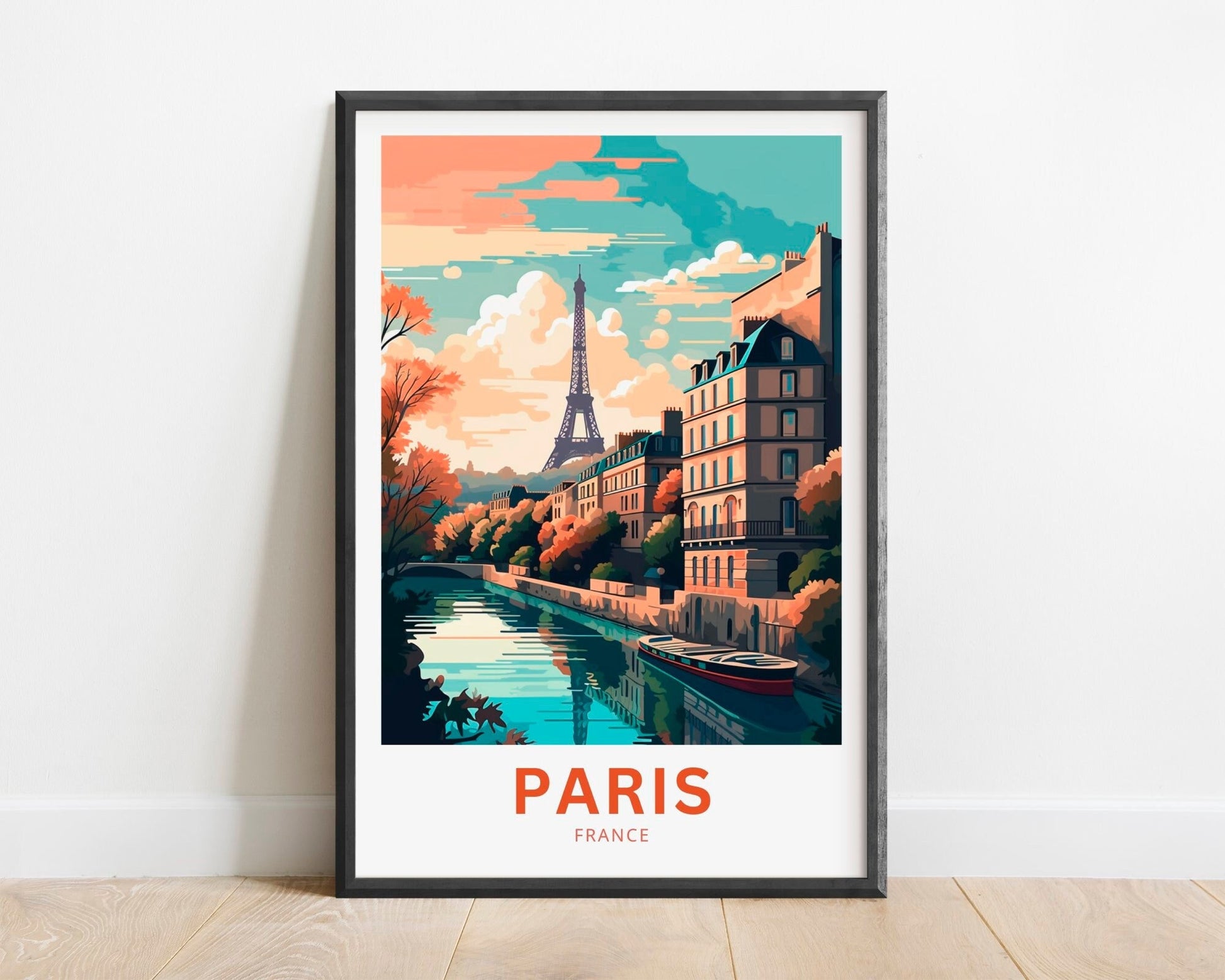 Paris Travel Print - Paris poster, France Wall Art, Framed present, Gift French Present - TravelTreasureCo