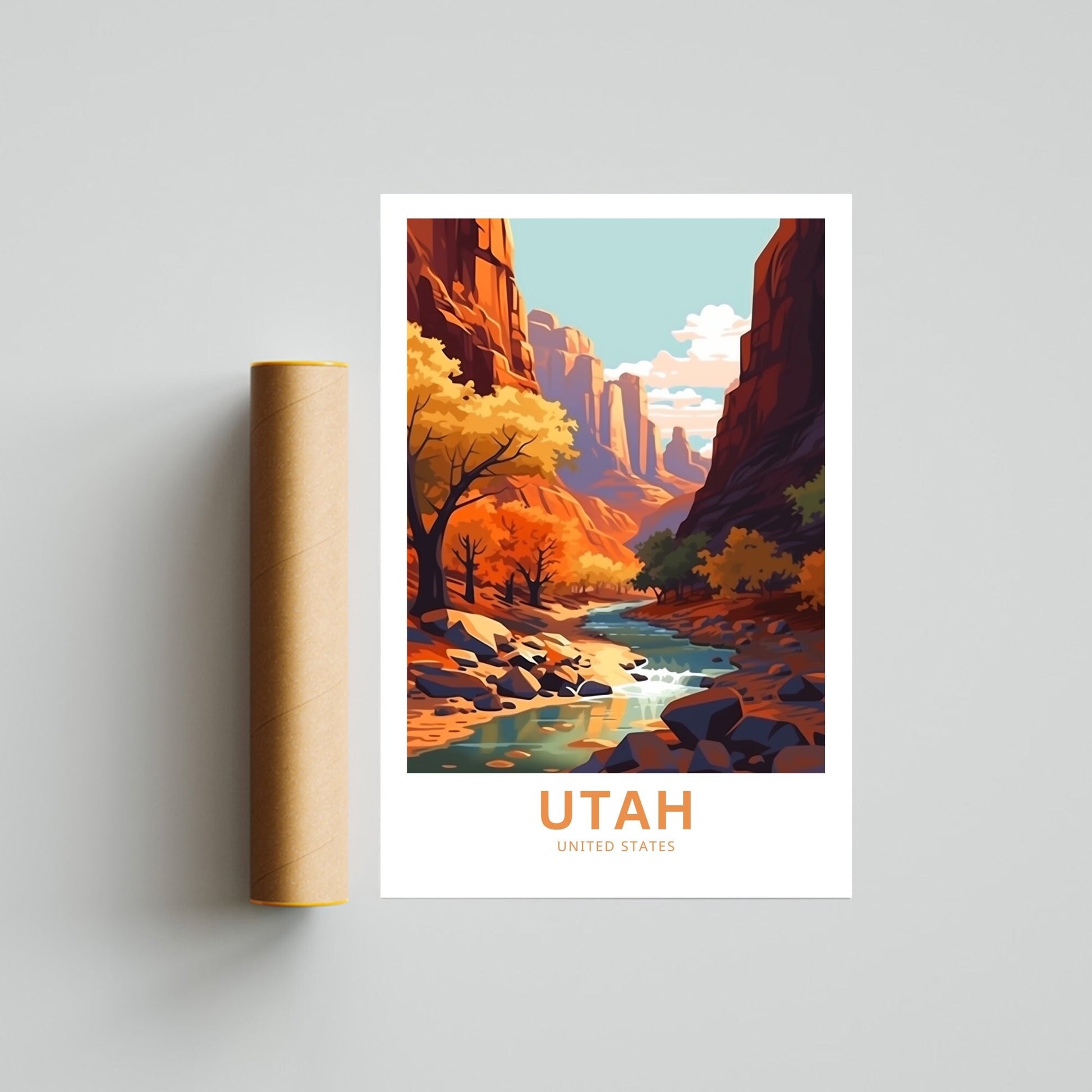 Utah Travel Print - Utah poster, United States Wall Art, Framed present, Gift United States Present - TravelTreasureCo