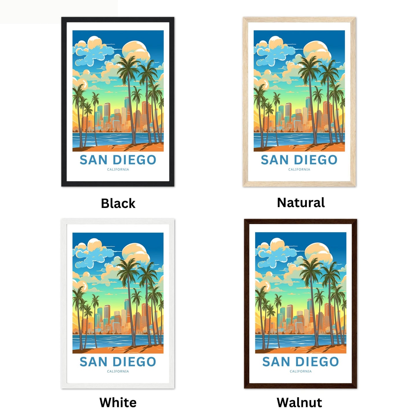 San Diego Travel Print - San Diego Valley poster, California Wall Art, Framed present, Gift California Present - TravelTreasureCo