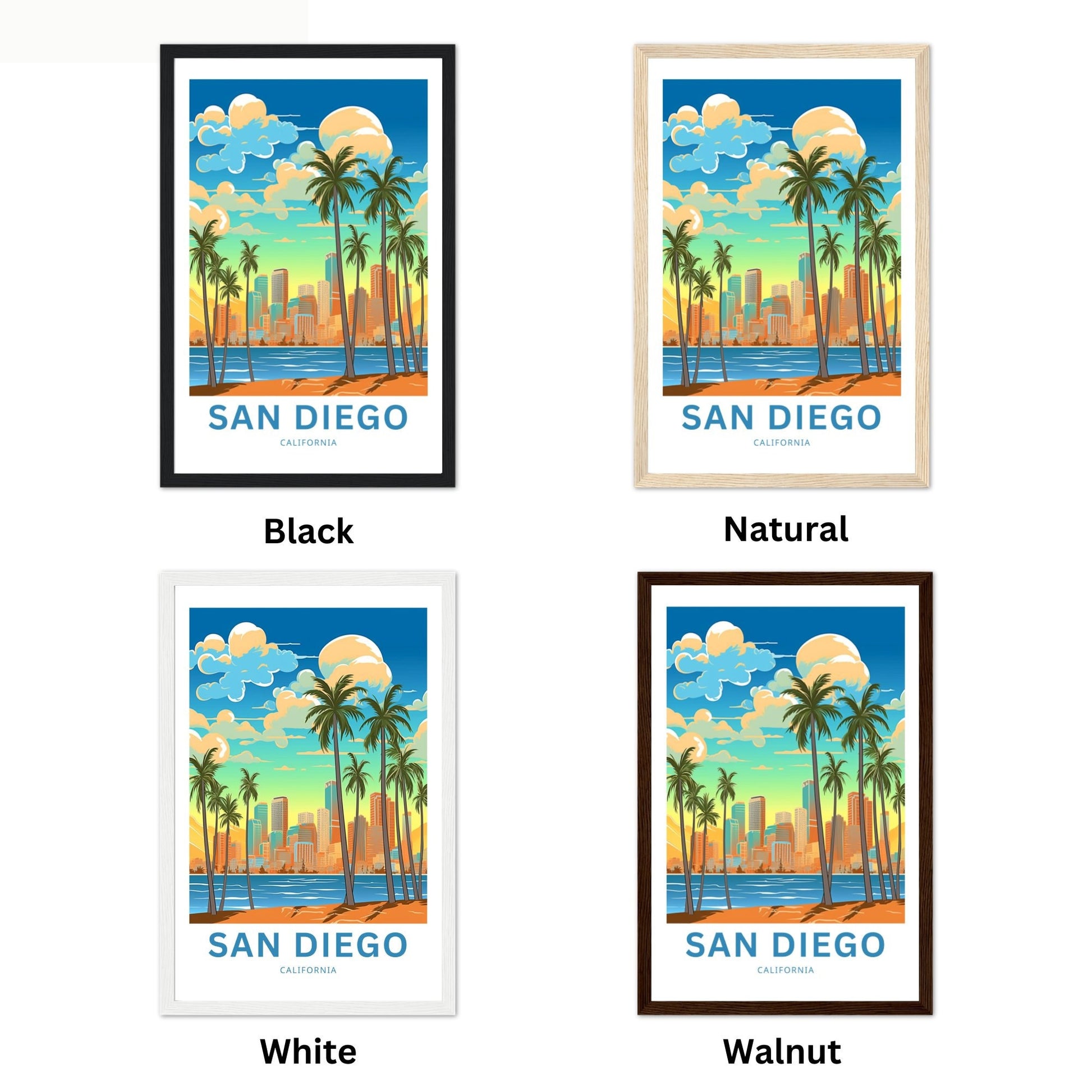 San Diego Travel Print - San Diego Valley poster, California Wall Art, Framed present, Gift California Present - TravelTreasureCo