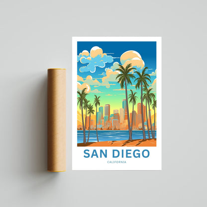 San Diego Travel Print - San Diego Valley poster, California Wall Art, Framed present, Gift California Present - TravelTreasureCo