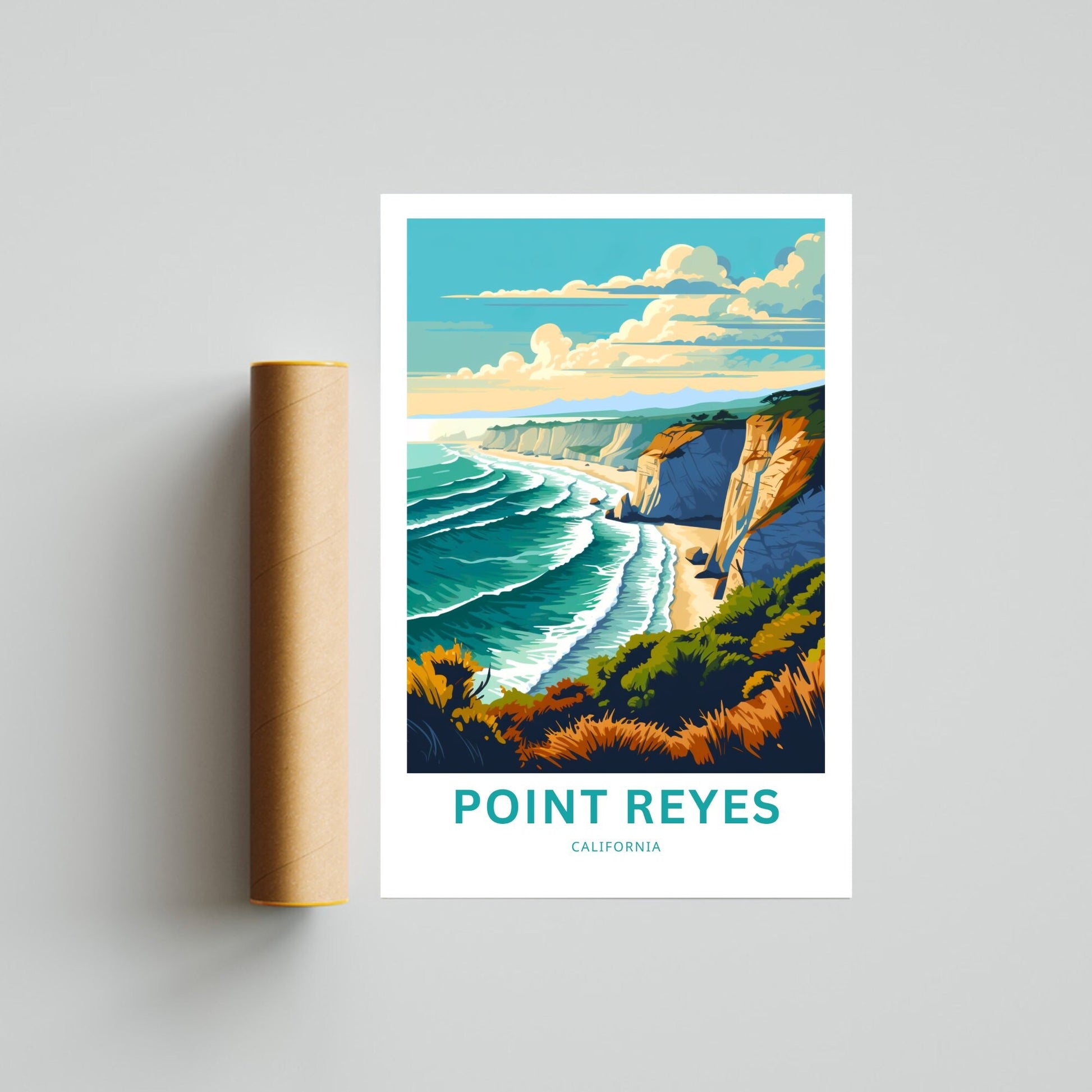 Point Reyes Travel Print - Point Reyes poster, California Wall Art, Framed present, Gift California Present - TravelTreasureCo