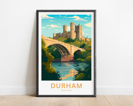 Durham Travel Print - Durham poster, England Wall Art, Framed present, Gift England Present - TravelTreasureCo