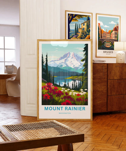 Mount Rainier Travel Poster