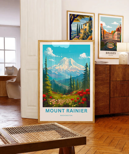 Mount Rainier Travel Poster