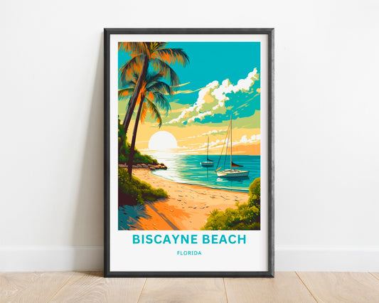 Biscayne Beach Travel Poster