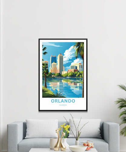 Orlando Travel Print - Orlando poster, Florida Wall Art, Framed present, Gift Florida Present - TravelTreasureCo