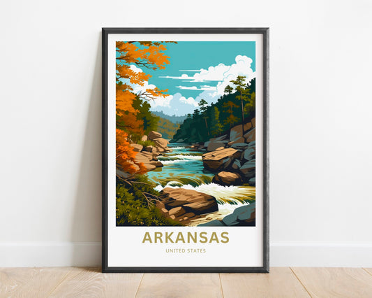 Arkansas Travel Print - Arkansas poster, United States Wall Art, Framed present, Gift United States Present - TravelTreasureCo