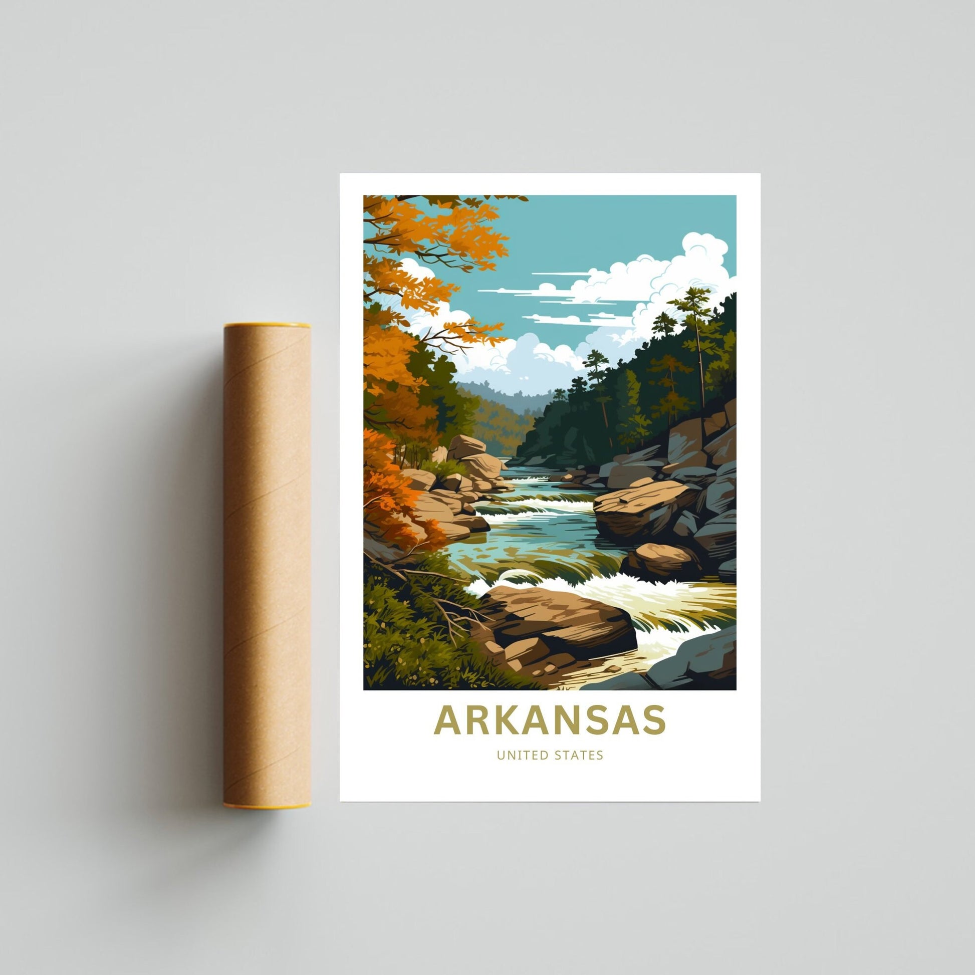 Arkansas Travel Print - Arkansas poster, United States Wall Art, Framed present, Gift United States Present - TravelTreasureCo