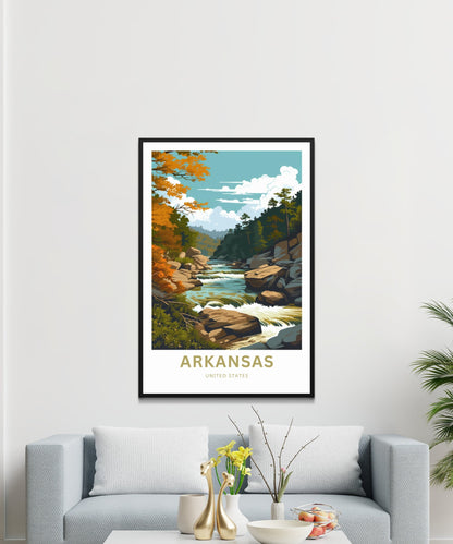 Arkansas Travel Print - Arkansas poster, United States Wall Art, Framed present, Gift United States Present - TravelTreasureCo