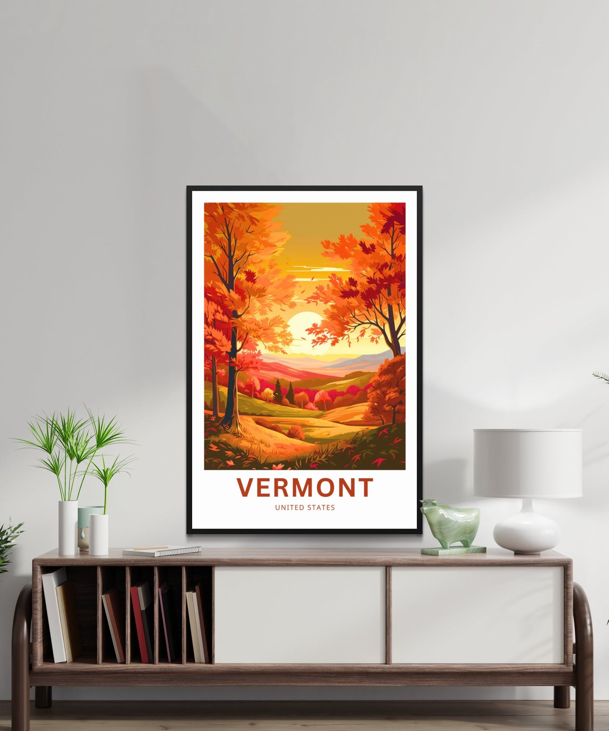 Vermont Travel Print - Vermont poster, United States Wall Art, Framed present, Gift United States Present - TravelTreasureCo