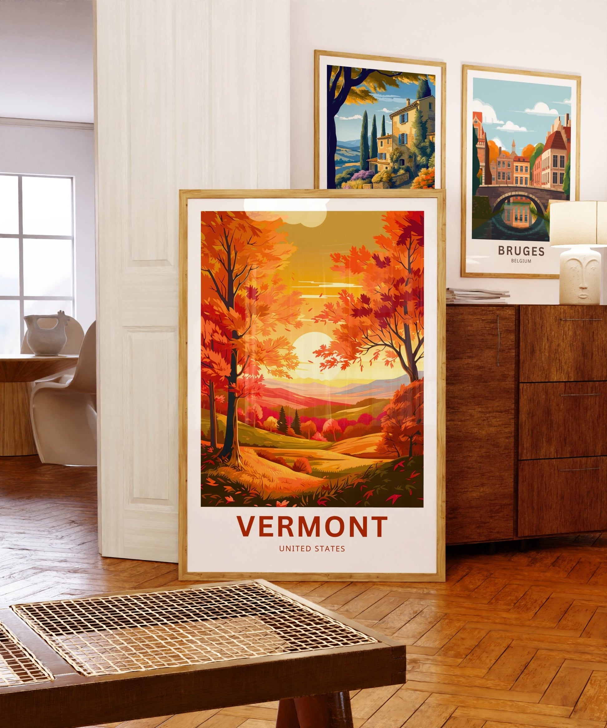 Vermont Travel Print - Vermont poster, United States Wall Art, Framed present, Gift United States Present - TravelTreasureCo