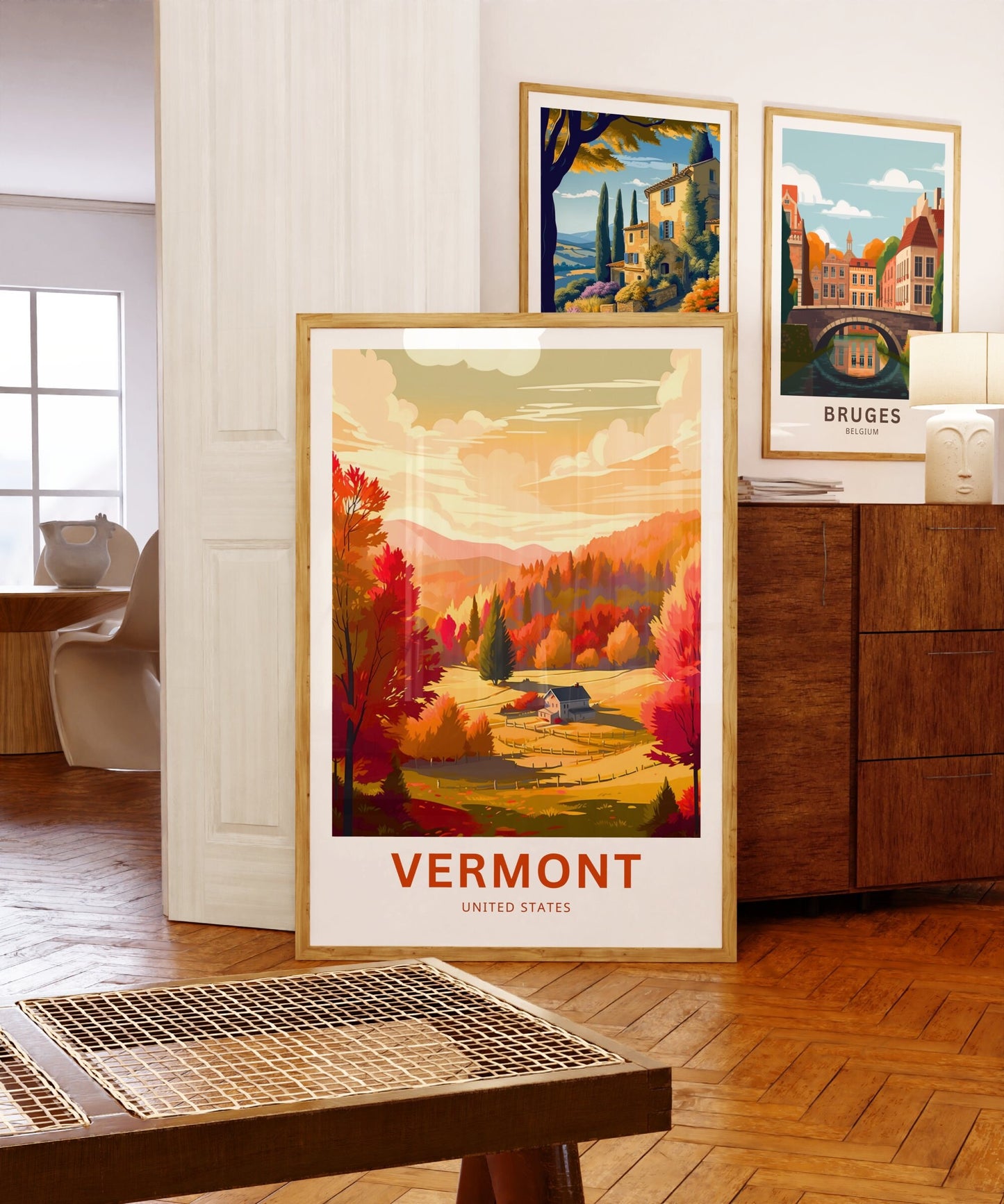 Vermont Travel Print - Vermont poster, United States Wall Art, Framed present, Gift United States Present - TravelTreasureCo