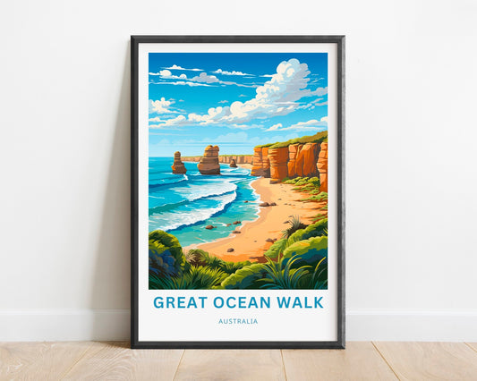 Great Ocean Walk Travel Print - Great Ocean Walk poster, Australia Wall Art, Framed present, Gift Australia Present - TravelTreasureCo