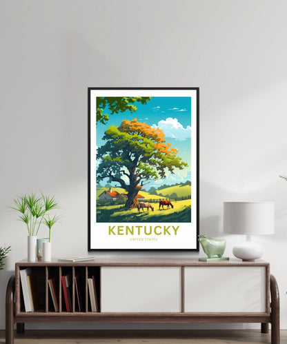 Kentucky Travel Print - Kentucky poster, United States Wall Art, Framed present, Gift United States Present - TravelTreasureCo