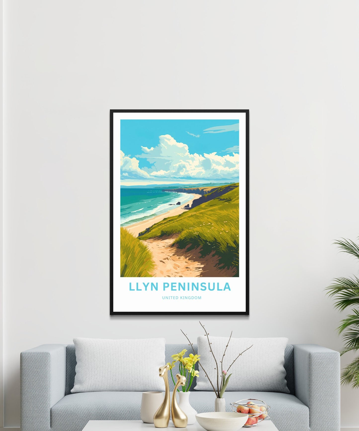 Llyn Peninsula Travel Print - Llyn Peninsula poster, United Kingdom Wall Art, Framed present, Gift United Kingdom Present - TravelTreasureCo