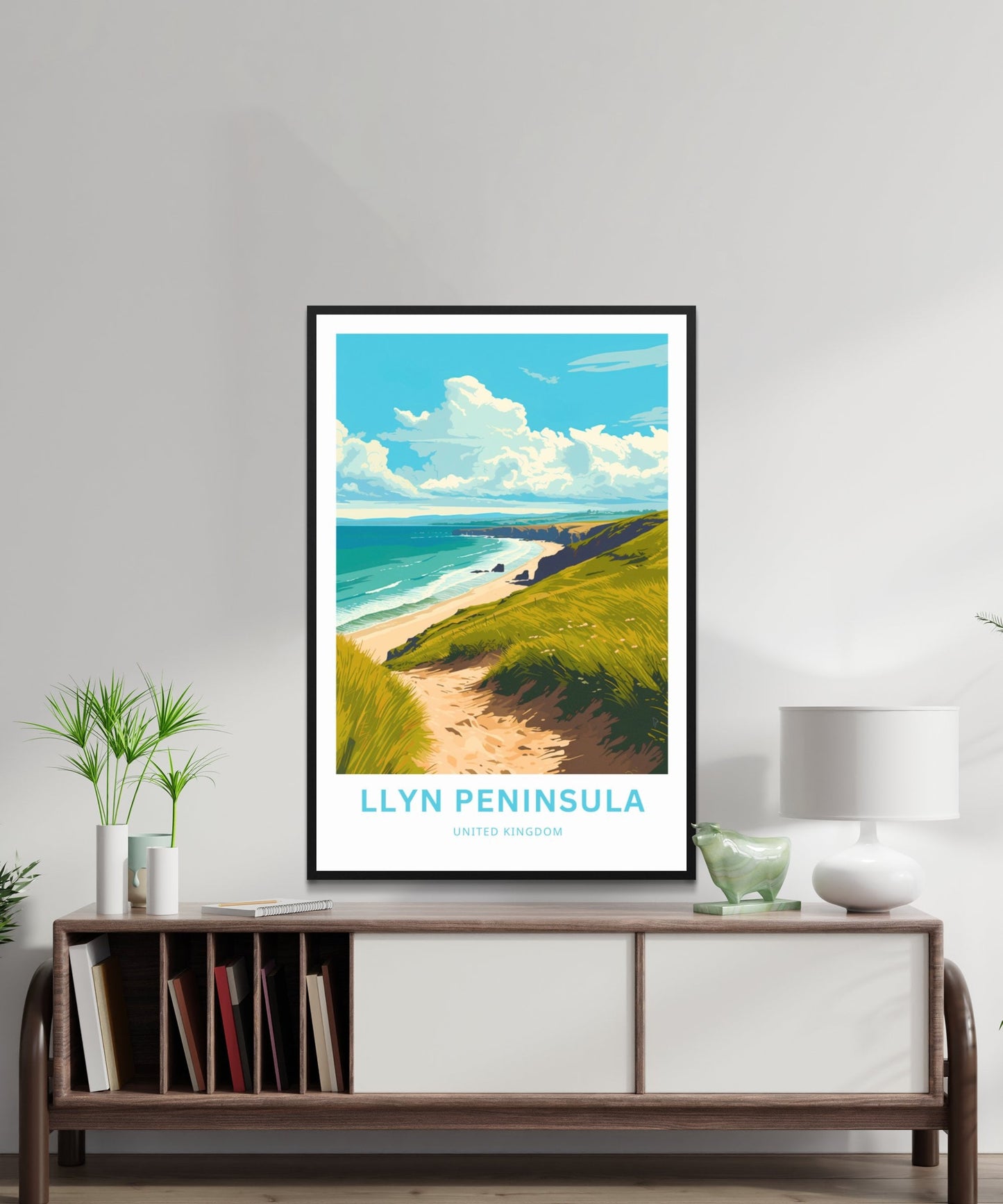 Llyn Peninsula Travel Print - Llyn Peninsula poster, United Kingdom Wall Art, Framed present, Gift United Kingdom Present - TravelTreasureCo