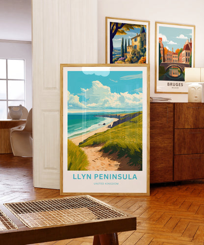 Llyn Peninsula Travel Print - Llyn Peninsula poster, United Kingdom Wall Art, Framed present, Gift United Kingdom Present - TravelTreasureCo