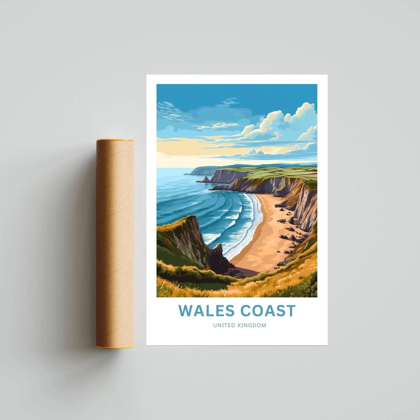 Wales Coast Travel Poster