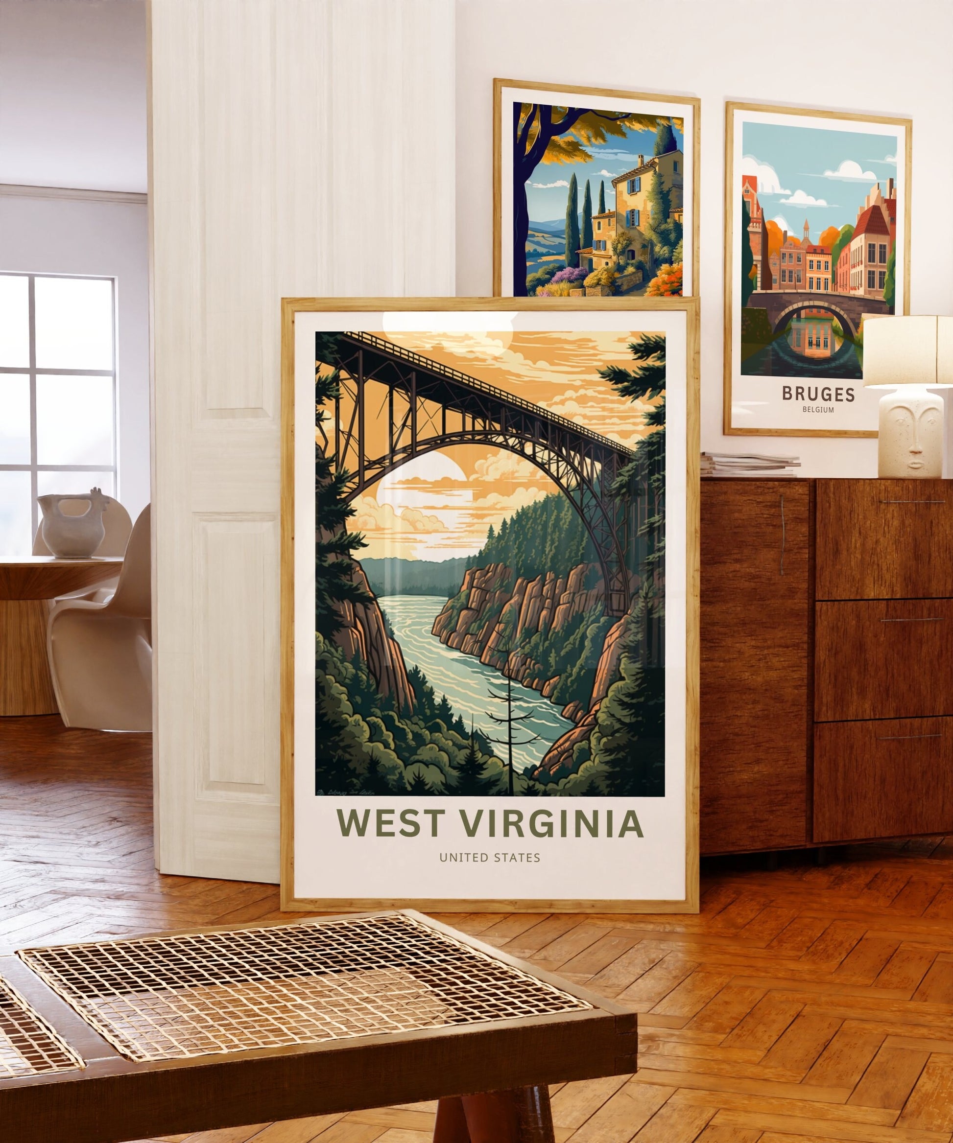 West Virginia Travel Print - West Virginia poster, United States Wall Art, Framed present, Gift United States Present - TravelTreasureCo