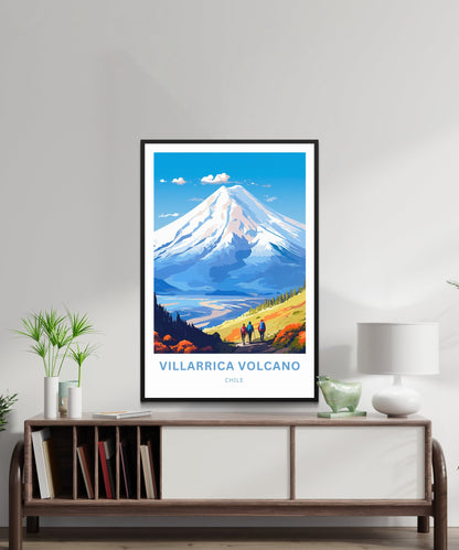 Villarrica Volcano Travel Print - Villarrica Volcano poster, Rucapillán Wall Art, Framed present, Gift Chile Present - TravelTreasureCo