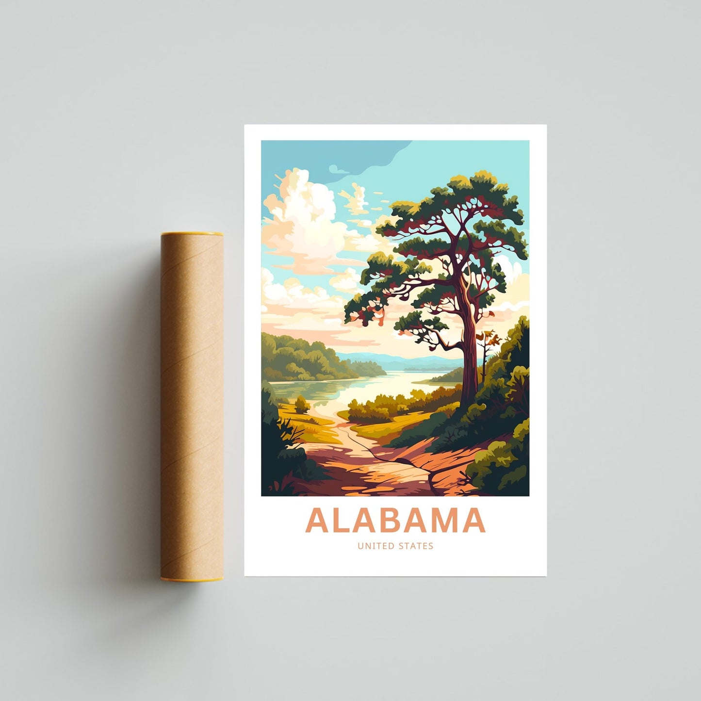 Alabama Travel Print - Southern Charm