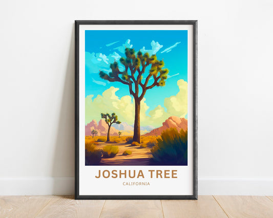 Joshua Tree Travel Print - Joshua Tree poster, California Wall Art, Framed present, Gift California Present - TravelTreasureCo