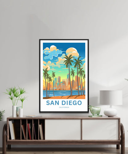 San Diego Travel Print - San Diego Valley poster, California Wall Art, Framed present, Gift California Present - TravelTreasureCo