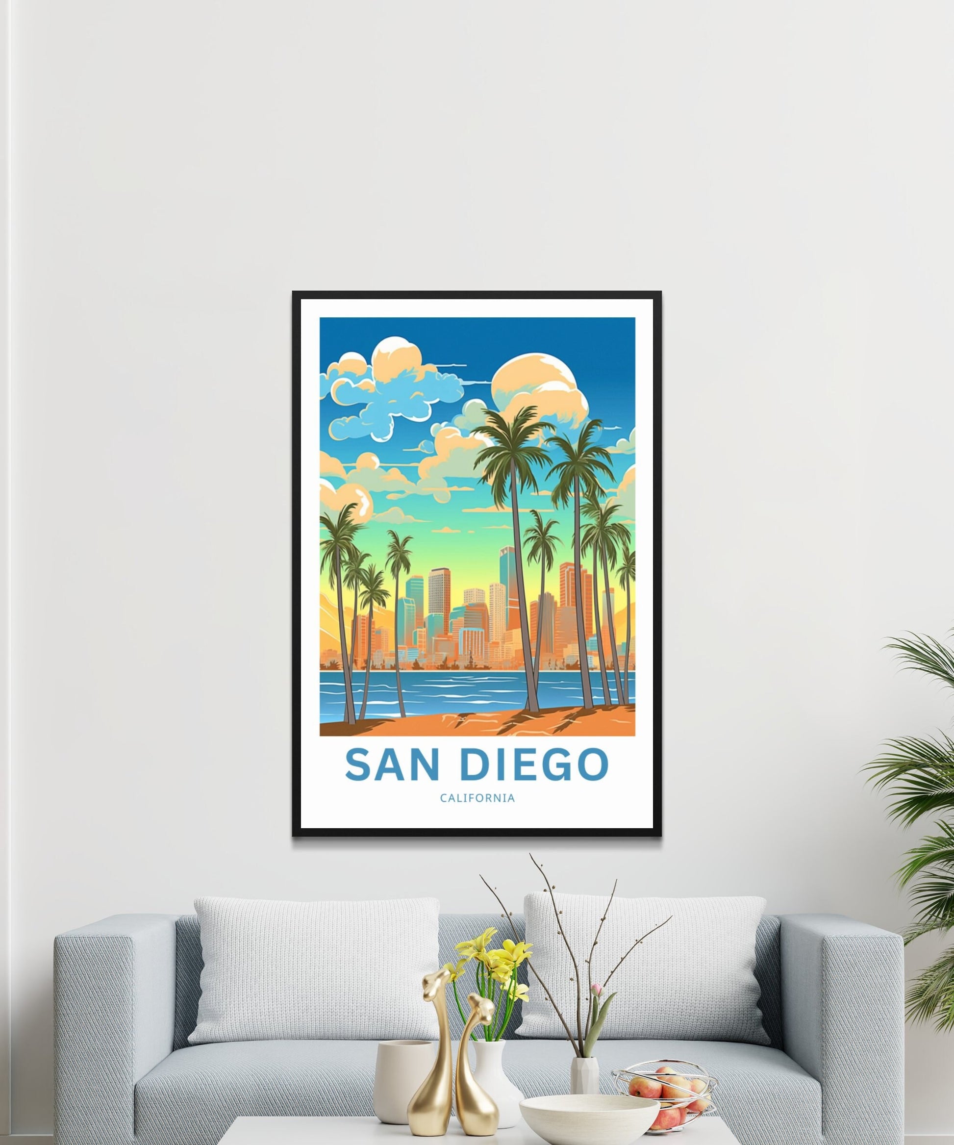 San Diego Travel Print - San Diego Valley poster, California Wall Art, Framed present, Gift California Present - TravelTreasureCo