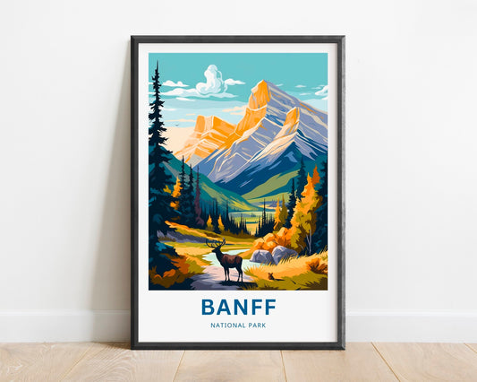 BANFF Travel Print - BANFF poster, National Park Wall Art, Framed present, Gift National Park Present - TravelTreasureCo