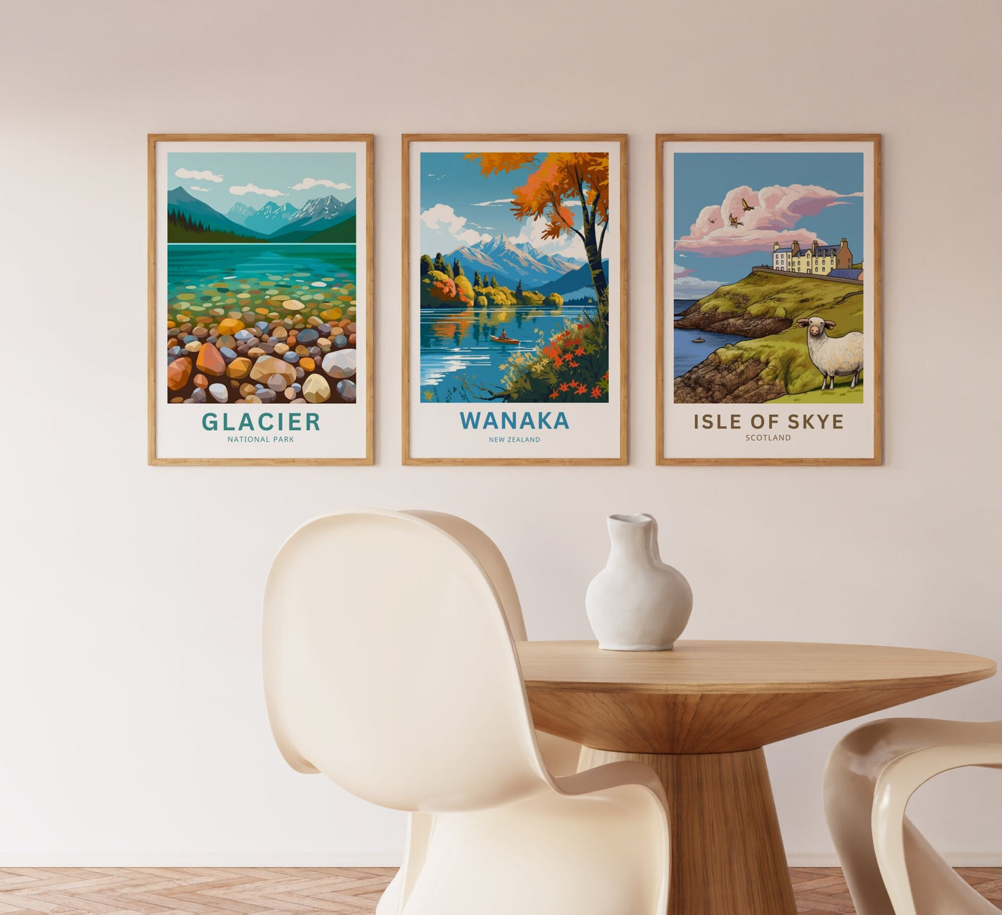 Wanaka Travel Print - Wanaka poster, New Zealand Wall Art, Framed present, Gift New Zealand Present - TravelTreasureCo