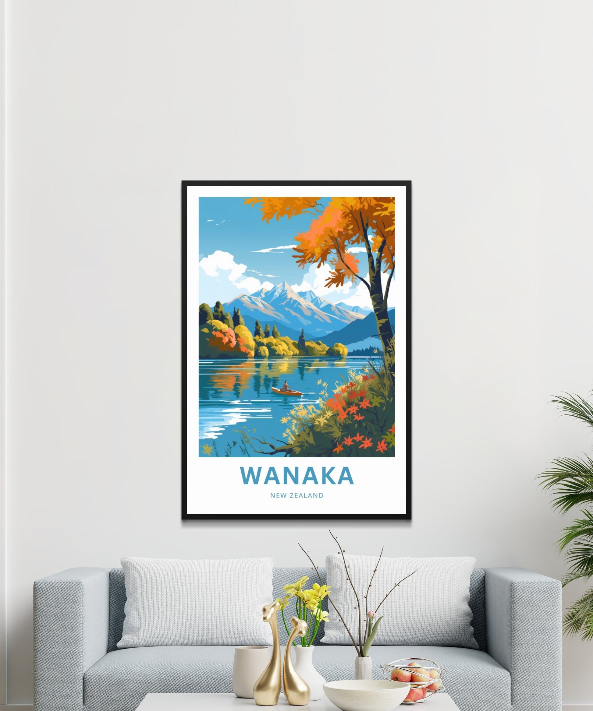 Wanaka Travel Print - Wanaka poster, New Zealand Wall Art, Framed present, Gift New Zealand Present - TravelTreasureCo