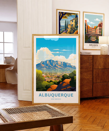 Albuquerque Travel Poster - Desert Landscape