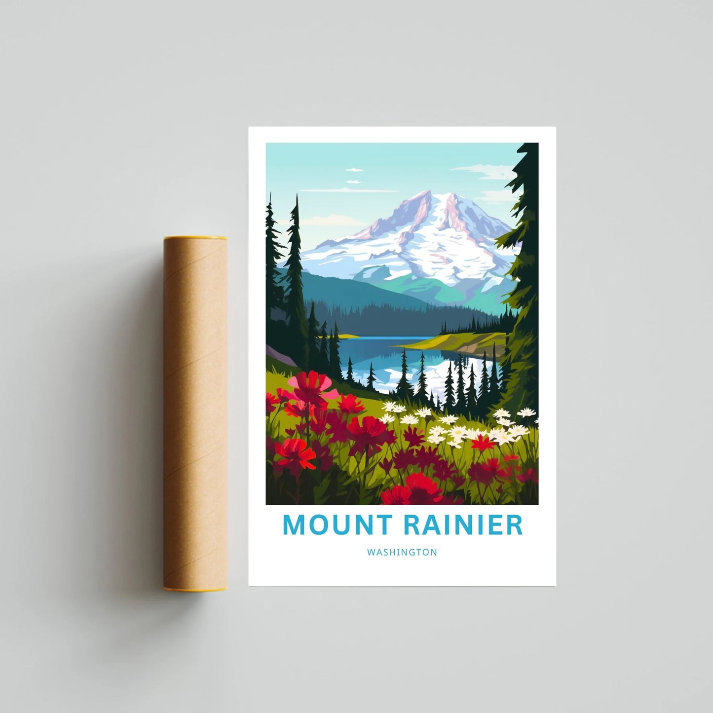 Mount Rainier Travel Poster