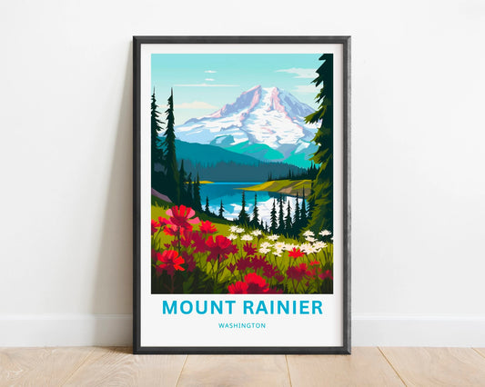 Mount Rainier Travel Poster