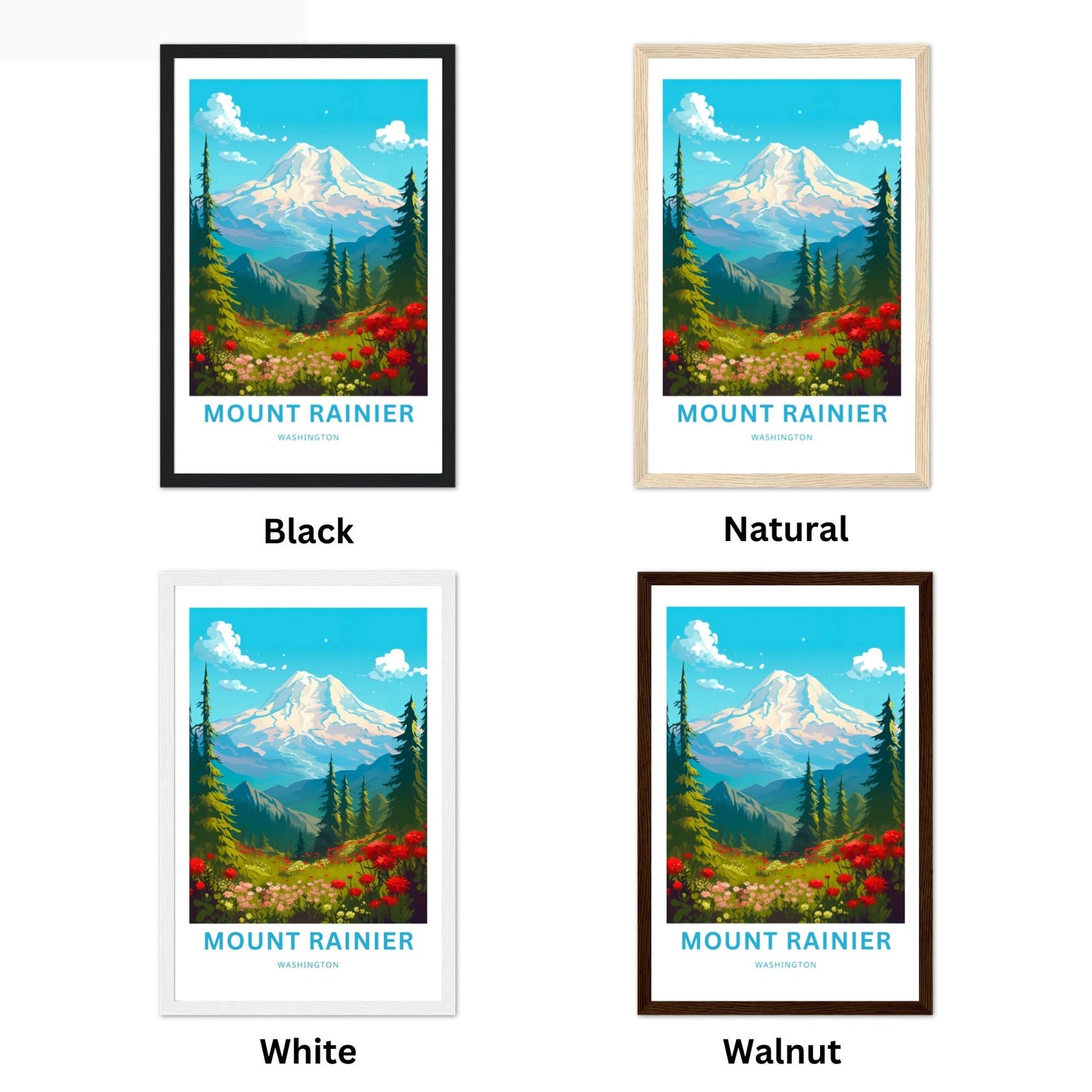 Mount Rainier Travel Poster