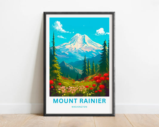 Mount Rainier Travel Poster